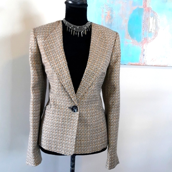 Kasper/ Single Button Front/Tweed Blazer - Picture 3 of 16